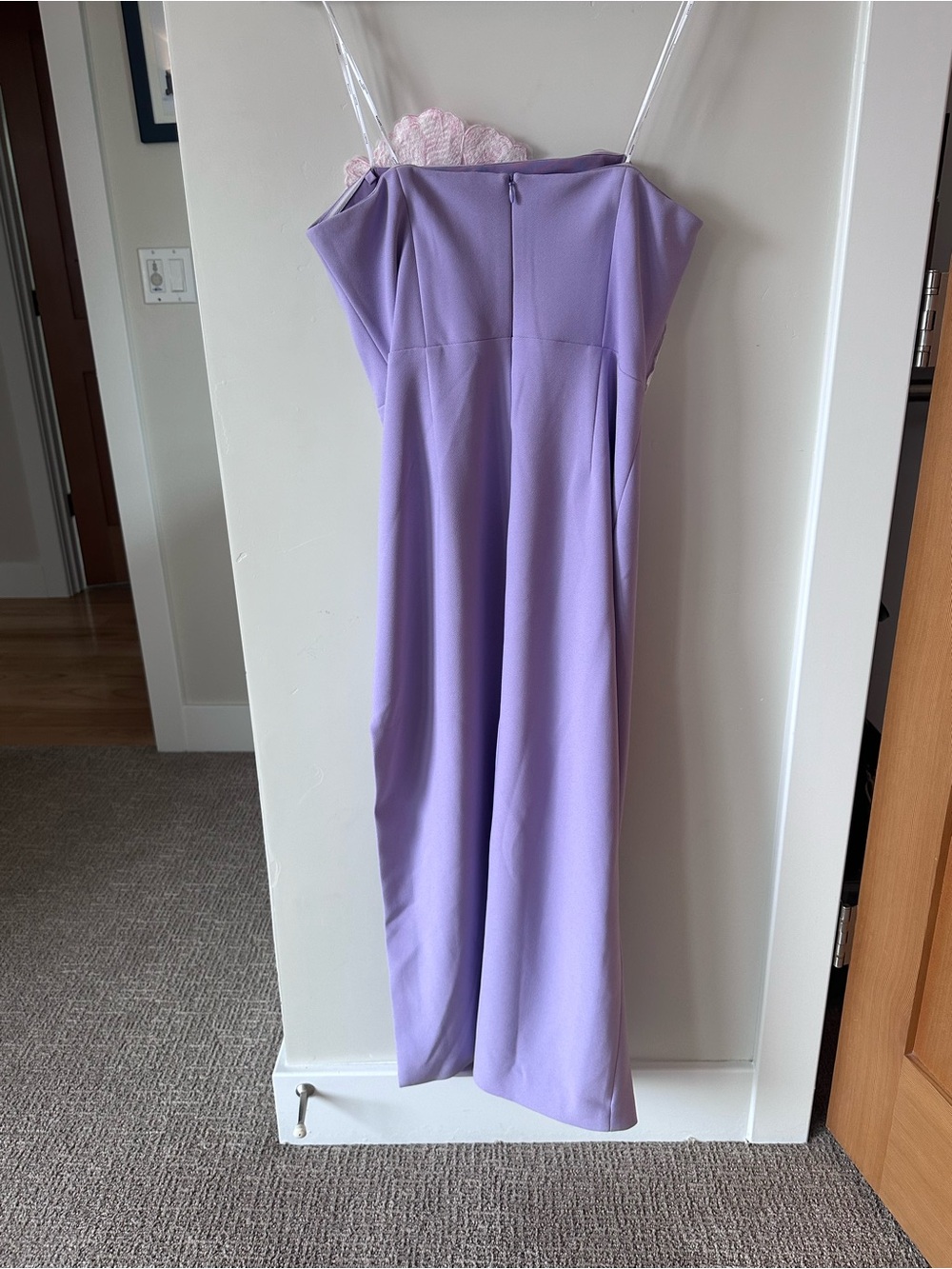 Elliatt Hope Lavender Strapless Midi Dress with Floral Applique - Picture 5 of 7